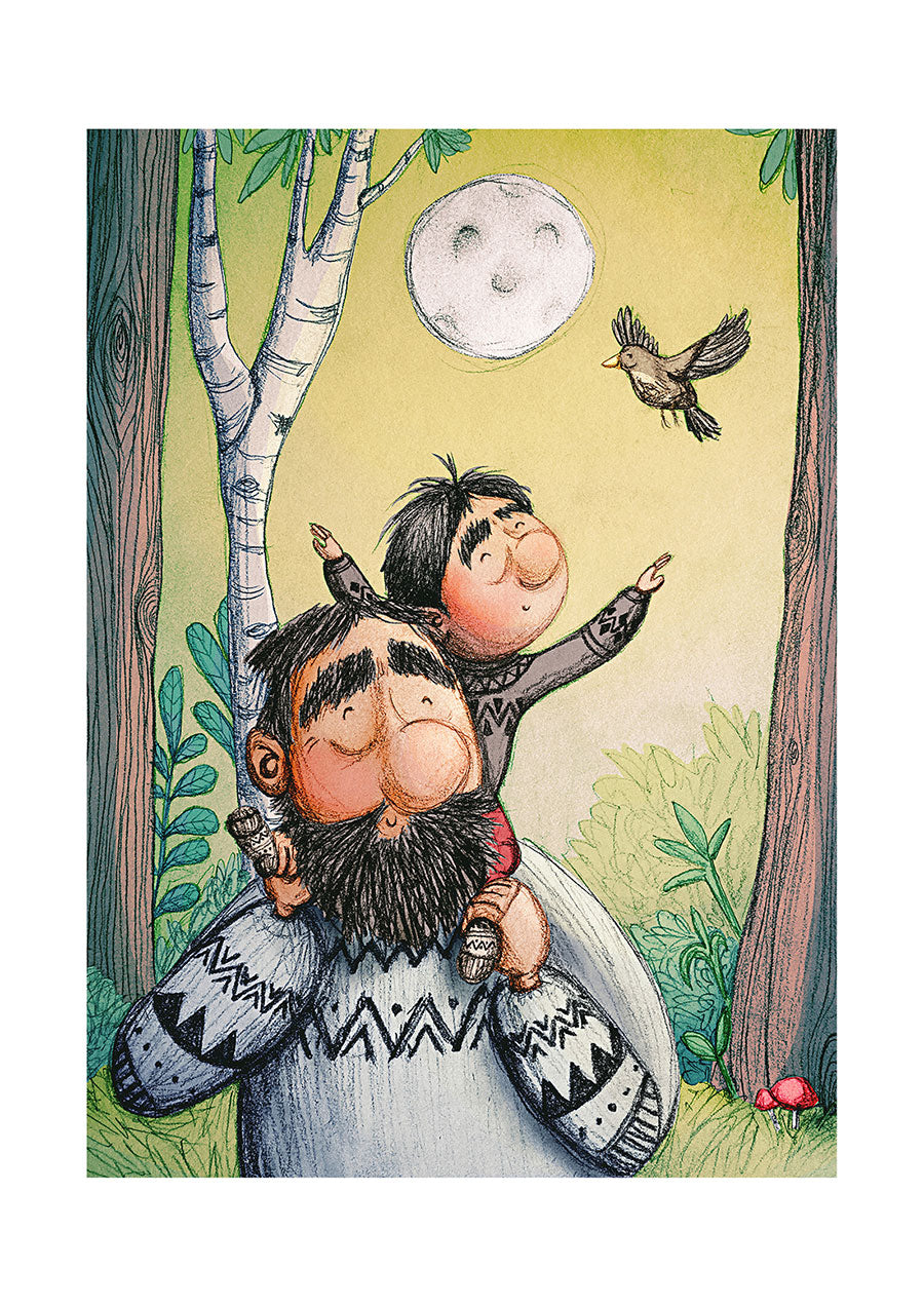 father-and-son-art-print-forest-art-print-childrens-book-illustration-maia-walczak