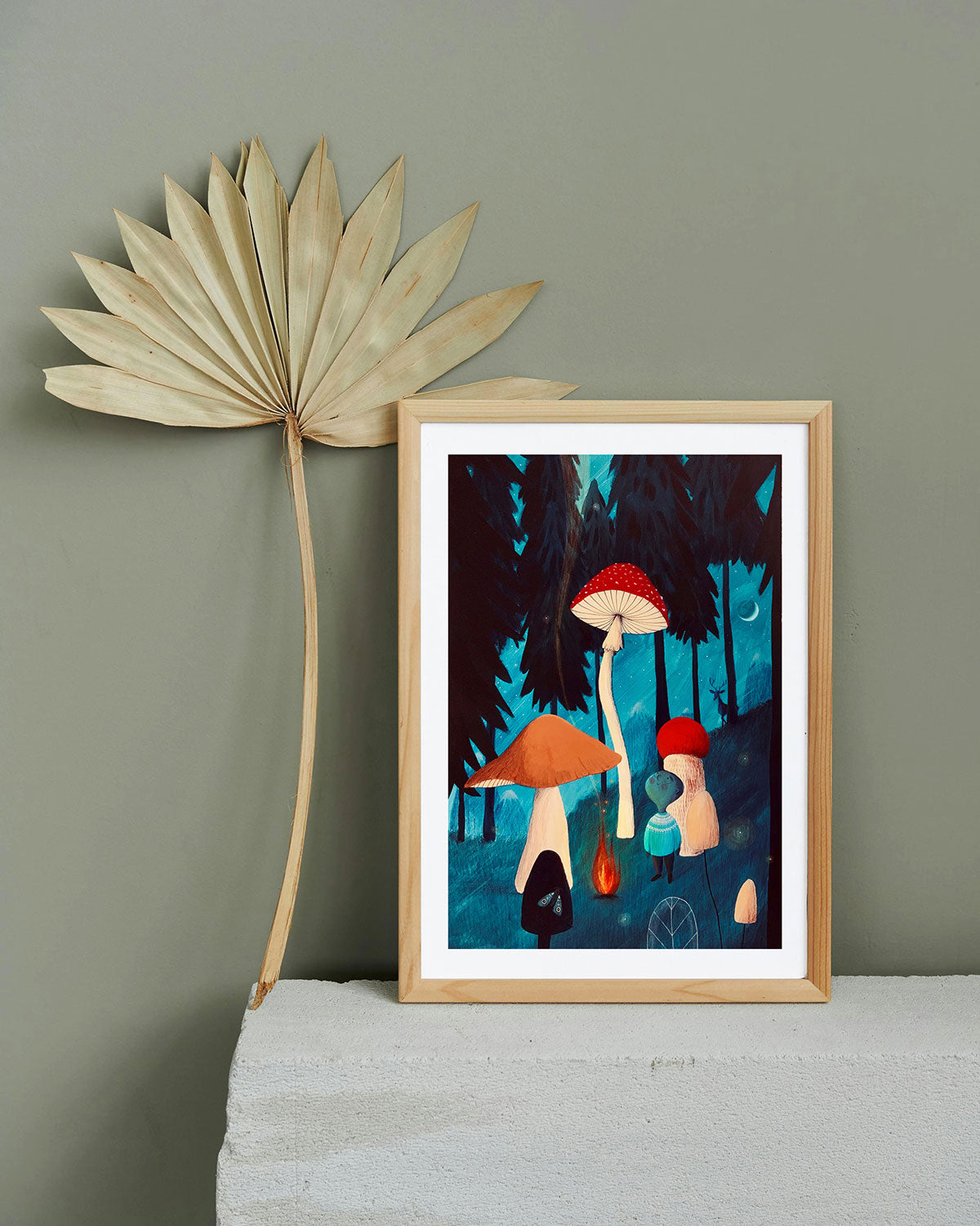 mushroom-art-print-enchanted-forest-art-print