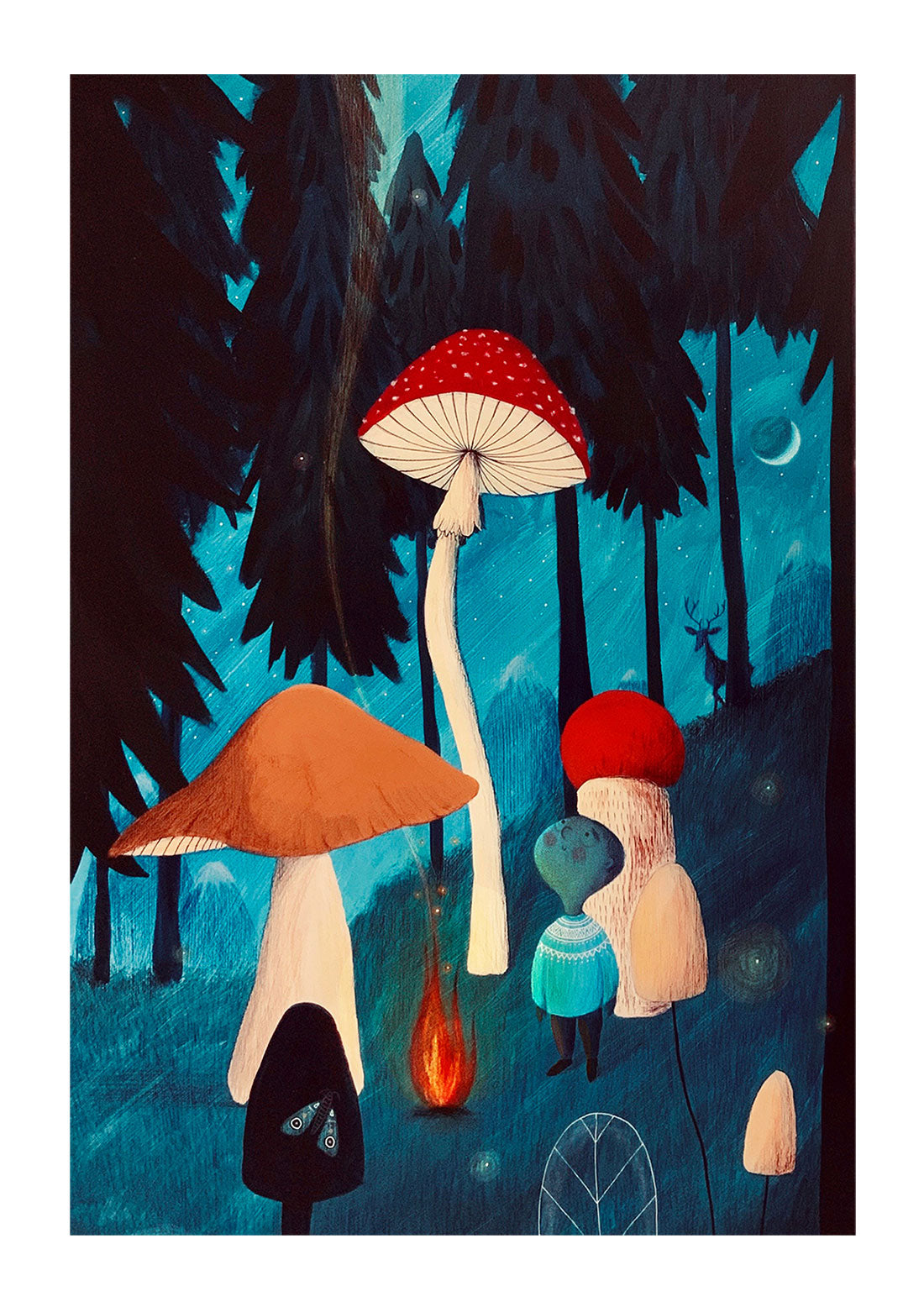 mushroom-art-print-enchanted-forest-art-print